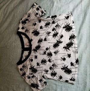 Black and While Palm Tree Crop Top